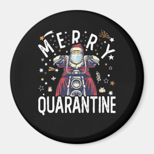 Motorrad-Hipster Santa Face Maske Magnet