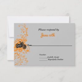 Motorrad Hochzeit grau, orange, schwarz UAWG Einladung