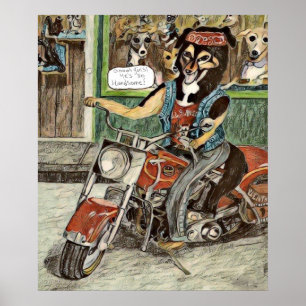 Motorrad 🏍️ Hund 🐕 Poster