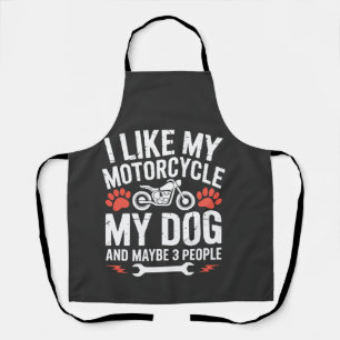 Motorrad-Hund sarkastisches Zitat Hundehumor Schürze