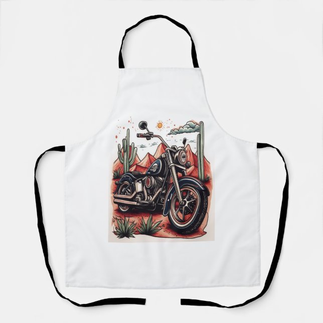 Motorrad im Wüstenkaktus-Western-Set Schürze (Vorderseite)