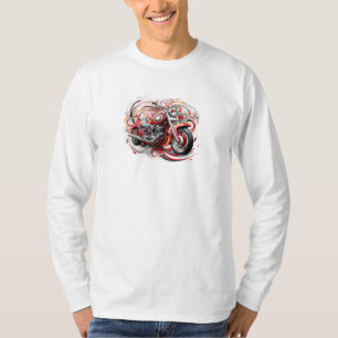 Motorrad in der spielerischen Linienzeichnung T-Shirt