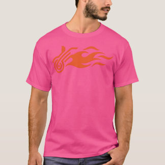 Motorrad in Flammenfreund T-Shirt