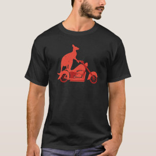 Motorrad Kangaroo Wildlife Animal Australien T-Shirt