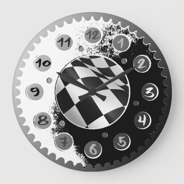 MOTORRAD-KETTENRAD-WAND-UHREN GROßE WANDUHR (Vorderseite)
