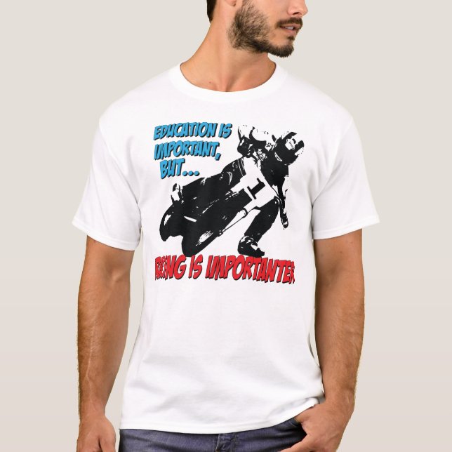 Motorrad-Laufen u. Bildungst-shirt T-Shirt (Vorderseite)