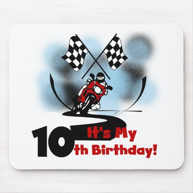Motorrad-laufender 10. Geburtstag Mousepad (Vorne)