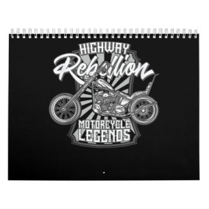 Motorrad-Legenden auf der Autobahn Kunstgeschenk Kalender