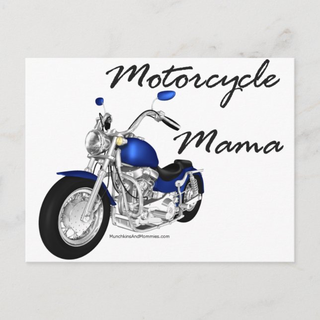 Motorrad Mama Postkarte (Vorderseite)