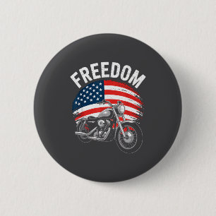 Motorrad mit amerikanischer Flagge Button