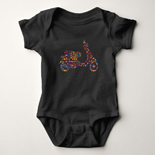 Motorrad mit Blume Baby Strampler