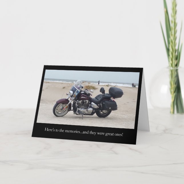 Motorrad mit der Beach Sympathy Card für Biker Karte (Vorderseite)