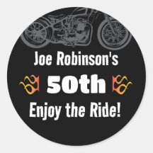 Motorrad mit Flammen 50. oder jeden Geburtstag