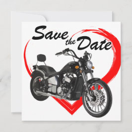 Motorrad mit Rotem Herz Hochzeit Save The Date