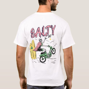 Motorrad mit Salty AF T-Shirt