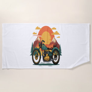 Motorrad mit US-Flagge, 4. Juli Strandtuch