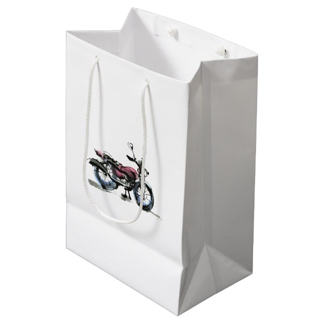 Motorrad Mittlere Geschenktüte (Vorderseite Schrägansicht)