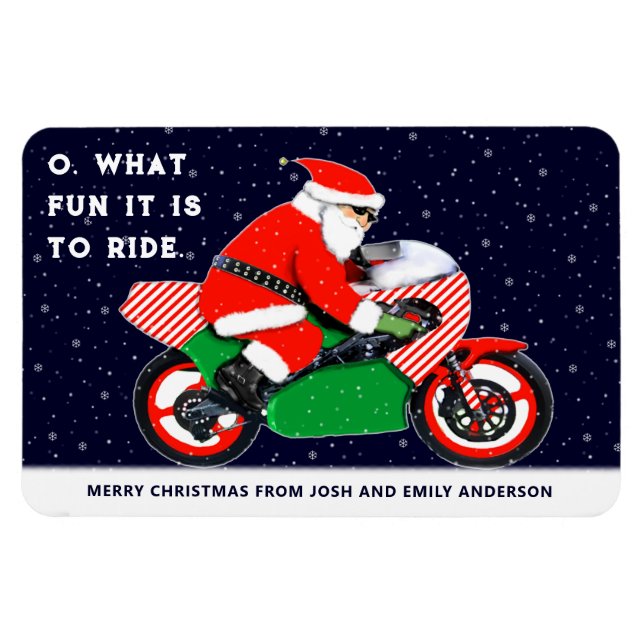 Motorrad Motorrad Fahrrad Weihnachtskarten Magnet (Horizontal)