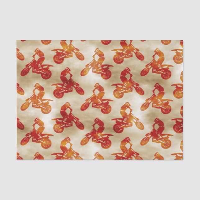 Motorrad-Motorrad-Liebe Orange Seidenpapier (Vorderseite)