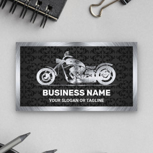 Motorrad-Motorrad-Mechanik aus Black Damask Steel Visitenkarte