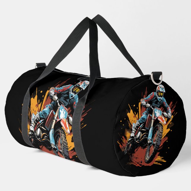 Motorrad Motorrad Motorrad Fahrrad Groß Duffle Bag (Linke Ecke)