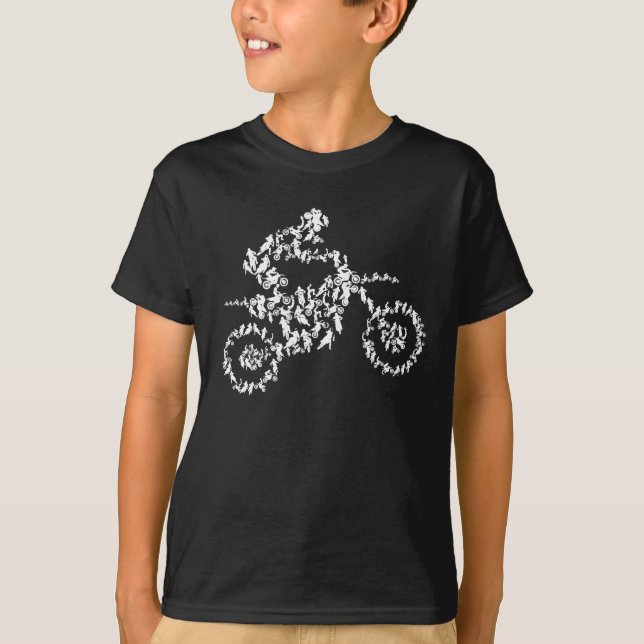 Motorrad-Motorrad-Motorrad-Silhouette T-Shirt (Vorderseite)