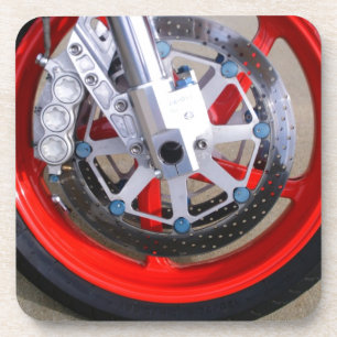 Motorrad-Motorrad-Rad-Rot fasst Foto ein Getränkeuntersetzer