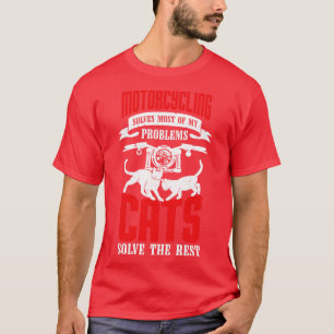 Motorrad Motorradfahren Katzenliebhaber Biker-Gesc T-Shirt