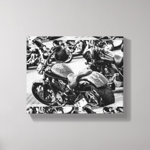 Motorrad Motorradfahrer Details Leinwanddruck