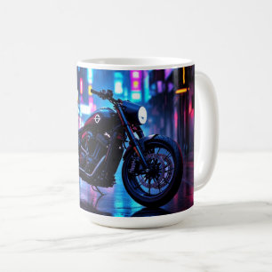 Motorrad Nacht Stadt Kaffeetasse