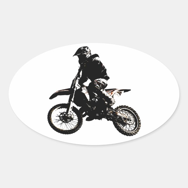 Motorrad Ovaler Aufkleber (Vorderseite)