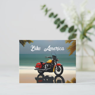 Motorrad Parkplatz in der Nähe des Ozeans Postkarte