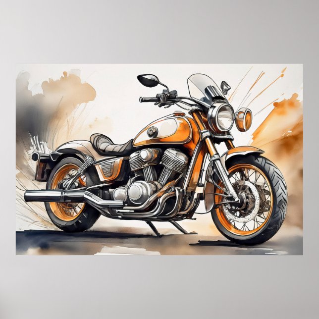 Motorrad-Poster Poster (Vorne)
