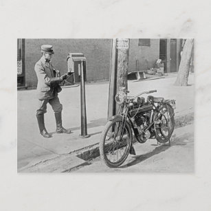 Motorrad Postman, 1909 Postkarte