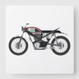 Motorrad Quadratische Wanduhr