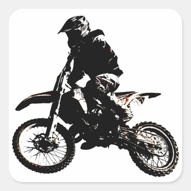 Motorrad Quadratischer Aufkleber (Vorderseite)