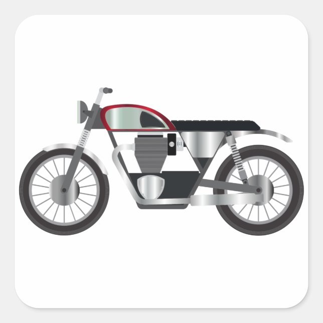 Motorrad Quadratischer Aufkleber (Vorderseite)