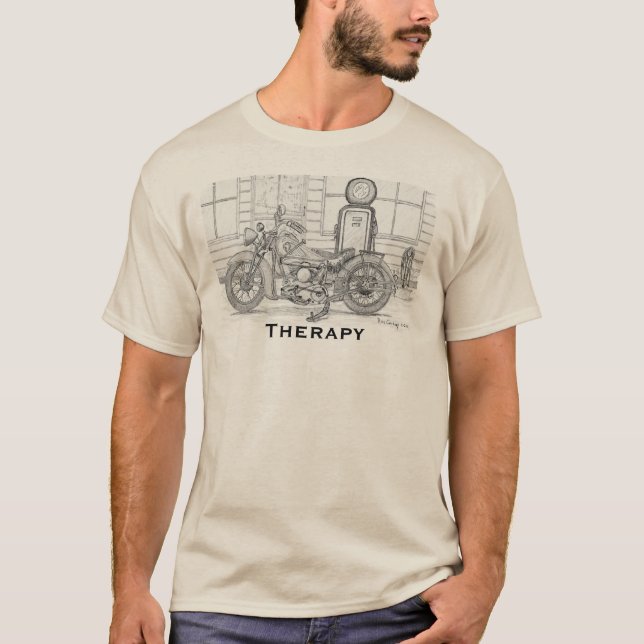 Motorrad: Reiten ist Therapie T-Shirt (Vorderseite)