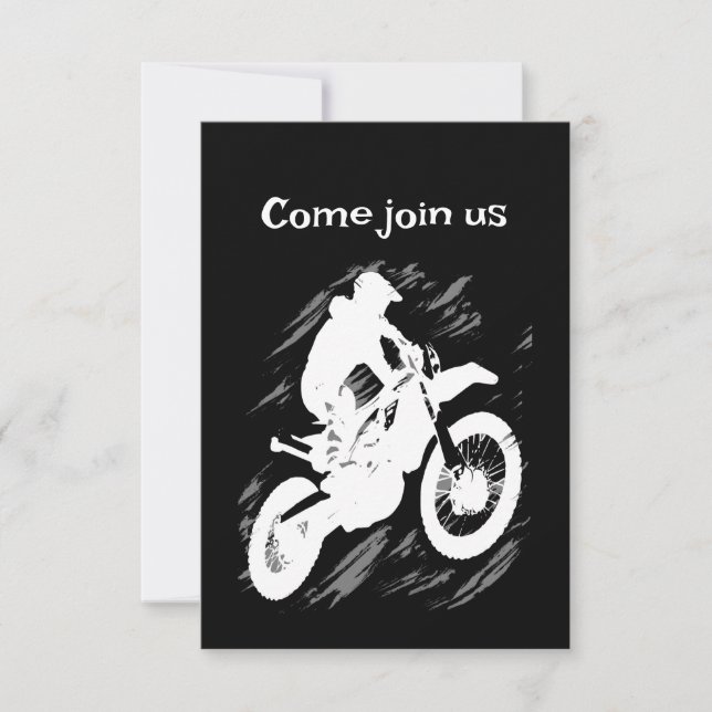 Motorrad-Rennen in Motocross Einladung (Vorderseite)