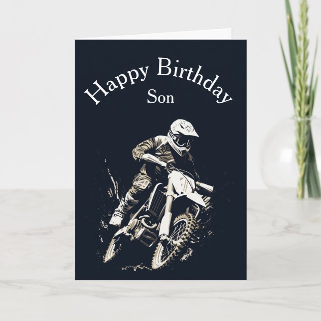 Motorrad-Rennen in Motocross Karte (Vorderseite)
