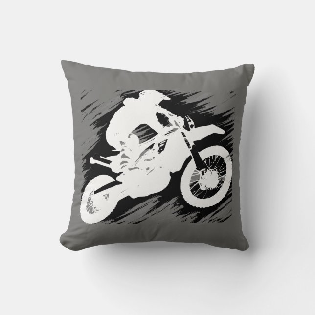Motorrad-Rennen in Motocross Kissen (Vorderseite)
