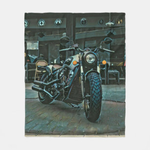 Motorrad-Retro-Geschenk Fleecedecke