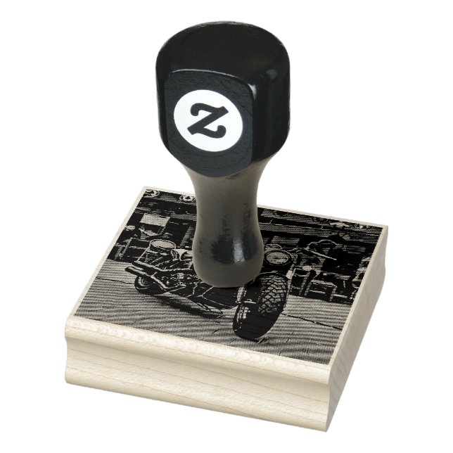 Motorrad-Retro-Geschenk Gummistempel (Stempel)