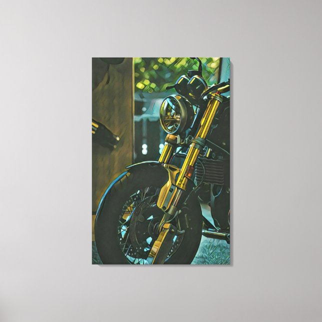Motorrad-Retro-Geschenk Leinwanddruck (Vorderseite)