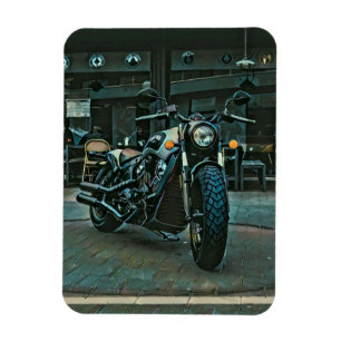 Motorrad-Retro-Geschenk Magnet