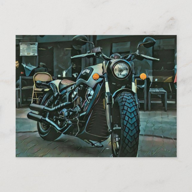 Motorrad-Retro-Geschenk Postkarte (Vorderseite)