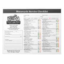 Motorrad-Service-Checkliste 8,5x11 Querformat