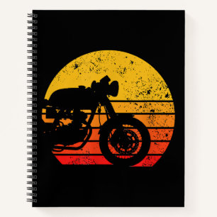 Motorrad Shirt Vintag Retro T - Shirt für Café Ra Notizbuch
