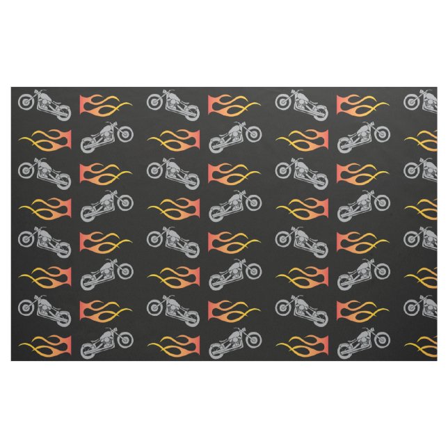 Motorrad-Silhouette mit Bikerflasche Stoff (Fat Quarter (45,7 x 55,9 cm))