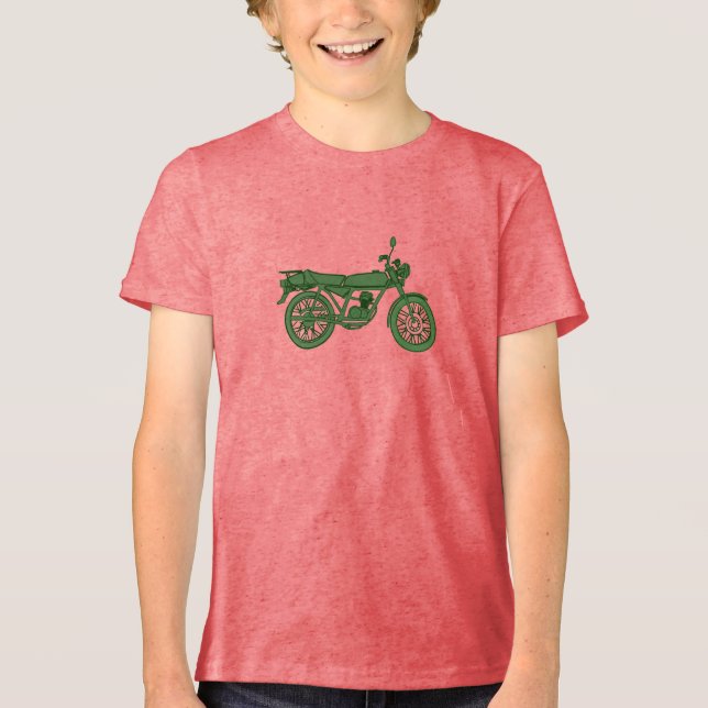 Motorrad-T - Shirt-Kinder Tri-Blend Shirt (Vorderseite)